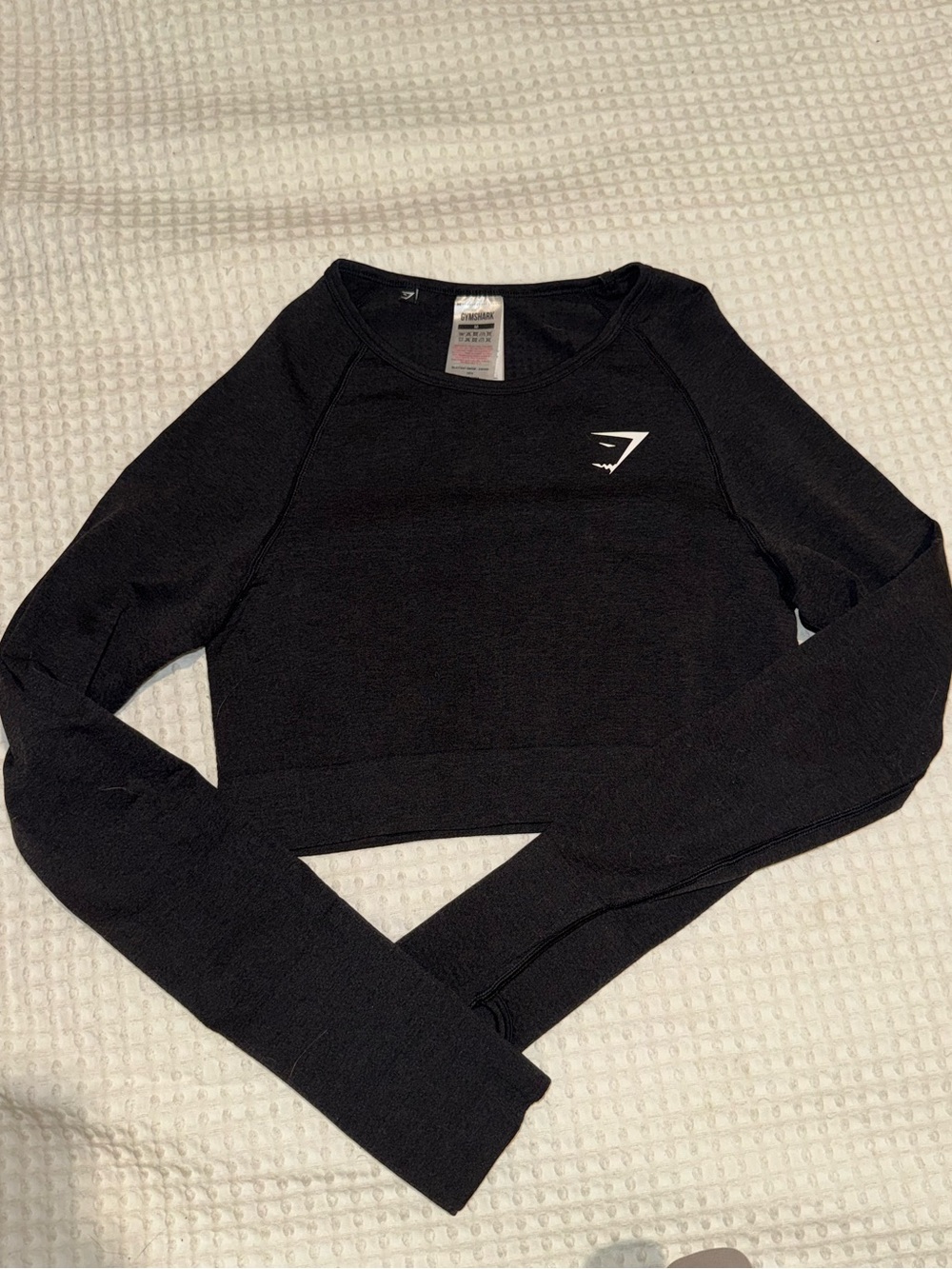 2/$20 - Gymshark Black Long-Sleeve Cropped Fitness Top